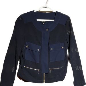 Jones New York jacket/shirt deep blue and brand new with out tags. Size medium